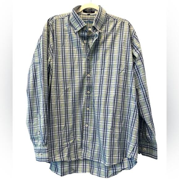 Alan Flusser Multicolor Plaid Button Down Dress Shirt XL Long Sleeve Career - Picture 1 of 10